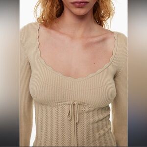 Aritzia Ribbed Knit Scoop Neck Sweater